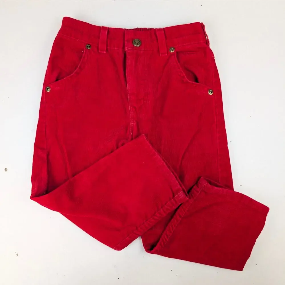 Vintage Oshkosh B'Gosh Toddler 4T Red Corduroy Pants Made in USA